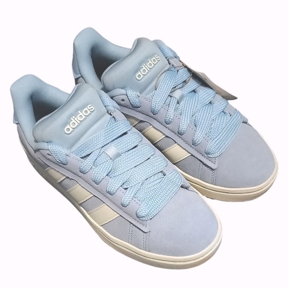NEW Adidas Grand Court Alpha 00 Sneaker Light Blue Suede Cloud Foam W 7 / K 6